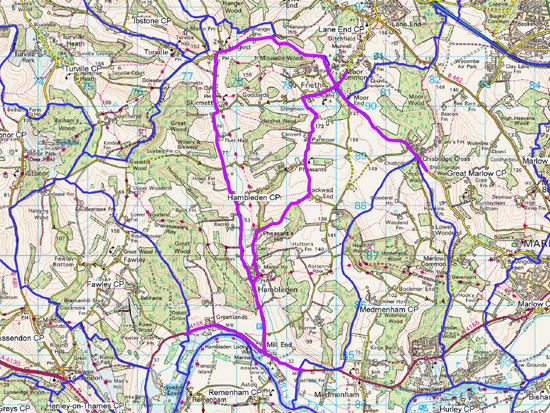 Map of gritting routes