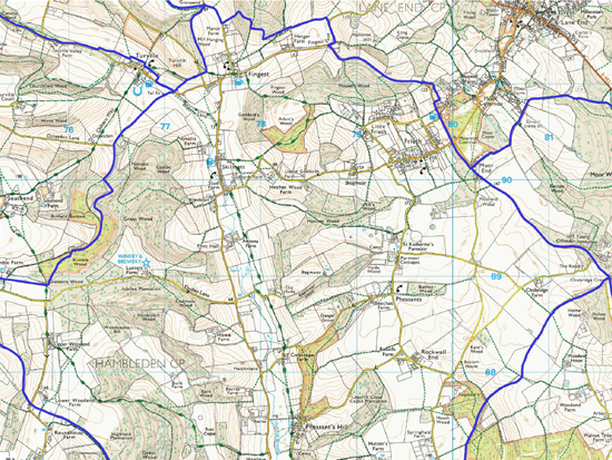 ordnance survey map for the north ward