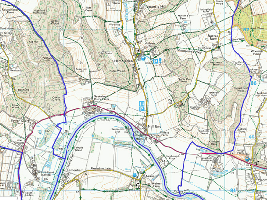 Ordnance survey map for the south ward