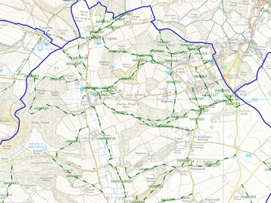 rights of way map for the north ward