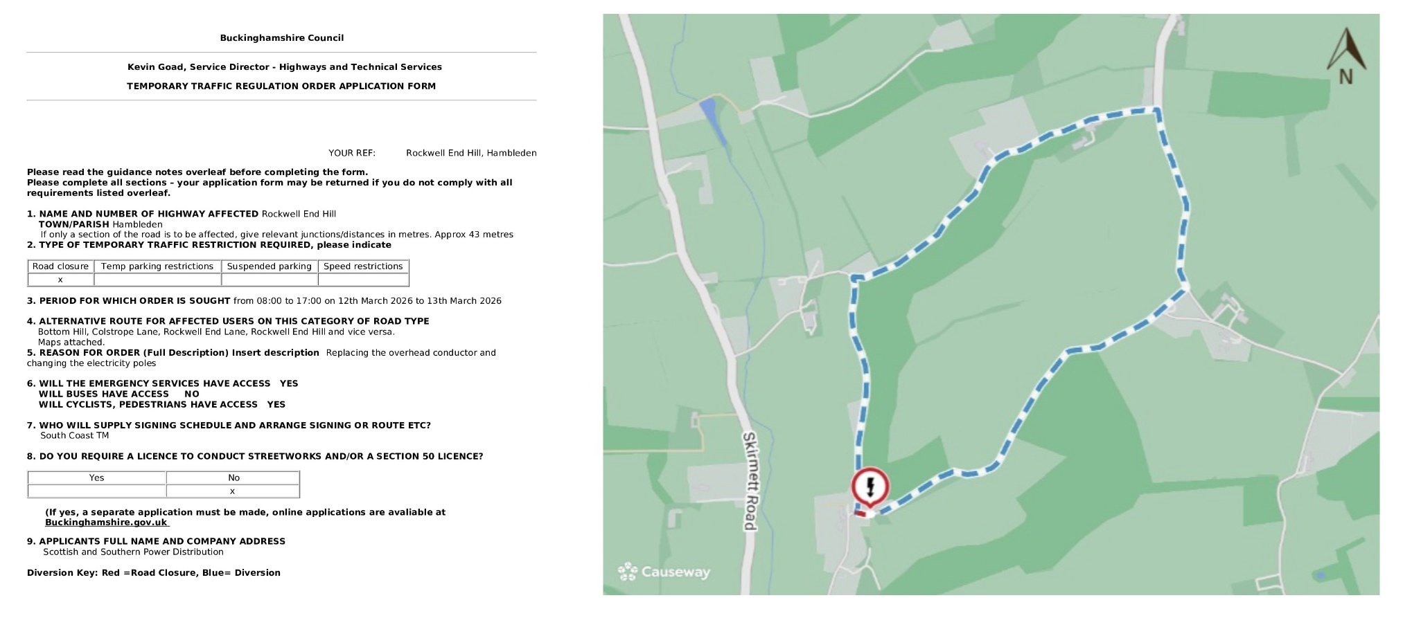Road Closure - Rockwell End Hill, Hambleden