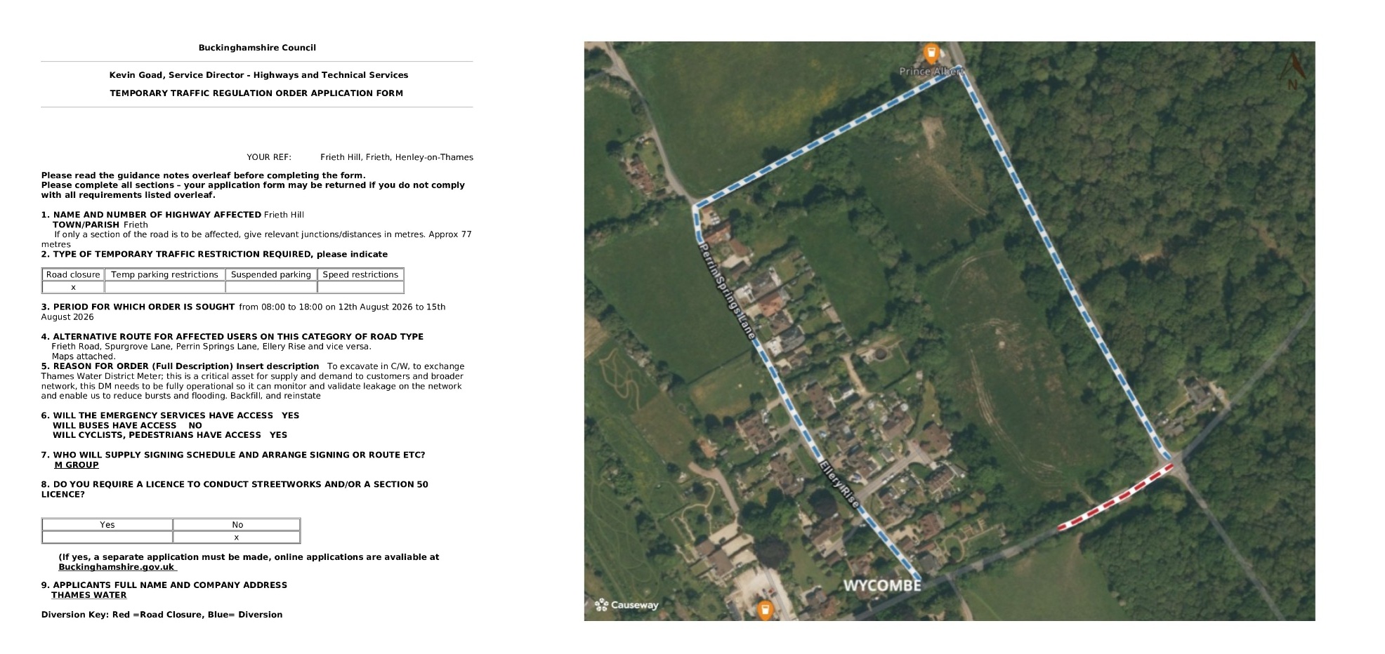 Road Closure - Frieth Hill, Frieth